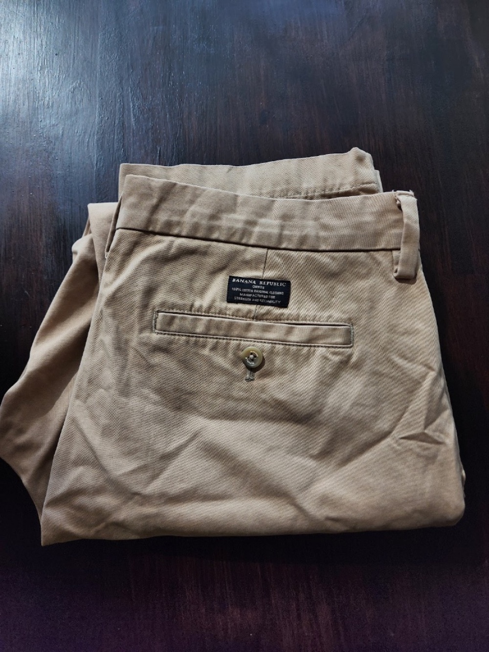Banana Republic Vintage Straight Fit Chino Pants 33x30 Tan Khaki 100% Cotton